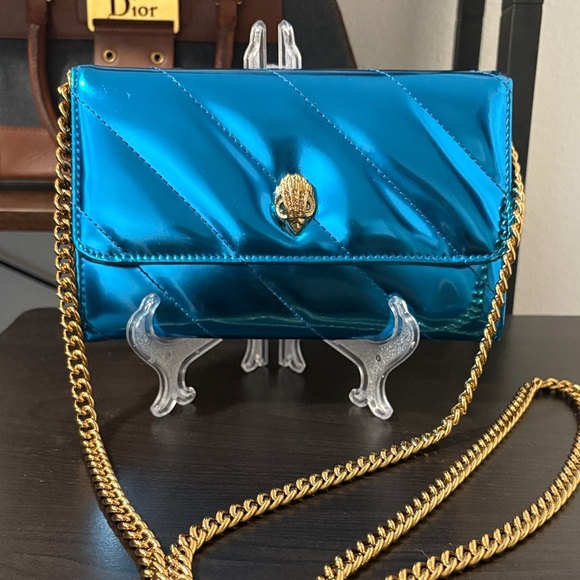 Kurt Geiger Handbags - NWOT Kurt Geiger Metallic Blue WOC Crossbody Bag